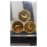 1991,1990,1993 Proof Canadian Dollar Coins
