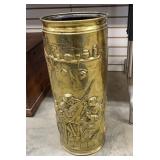 Embossed Brass Umbrella Stand