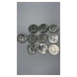 10 Kennedy Half Dollars