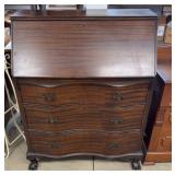 Mahogany Bow Front Secretary Desk
