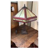 Tiffany Style Lamp W/Stained Glass Shade