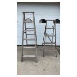 2- Wooden Step Ladders