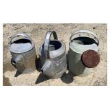 3 Galvanized Water Cans