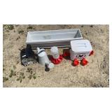 2 Plastic Flower Boxes-Chicken Feed and Water