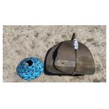 Copper Log Holder and Glass Lamp Shade