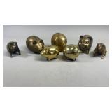 7 Brass Piggy Coin Banks