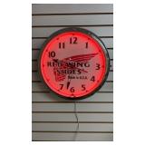Red Wings Shies Neon Clock