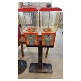 Double 25 Cent Gumball Machines with keys