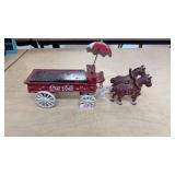 Coca Cola Cast Iron Horse & Wagon