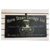 Horse Drawn Carriage LTD Wooden Advertising Sign