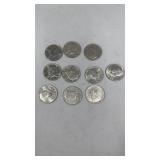 10 Kennedy Half Dollars
