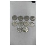 10 Kennedy Half Dollars