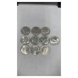 10 Kennedy Half Dollars