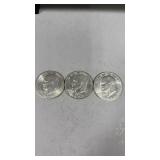 3 Eisenhower One Dollars Coins