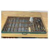 Wooden Letter Press Tray w/ Accessories