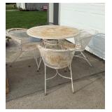 Vintage Iron Patio Table W/4 Chairs