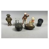 7 Cast Iron & Silver Plated Coin Banks