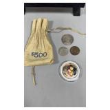 Foreign Coins,Fireman Token W/Small Money Sachet