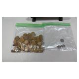 Bag of Wheat Pennies & 3 Steel Pennies