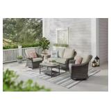 HamptonBay Brown 4-Piece Wicker Patio Set