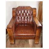Leather Empire Style Rocker (2 of 3 Pcs.)