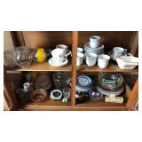 2 Shelves of Tea Cups & Glassware