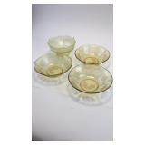 Depression Green Glass And Amber Glass Bowls