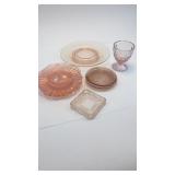 Variety Of Pink Depression Glassware