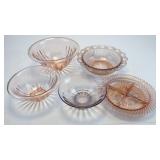 Assortment Of Pink Depression Glassware