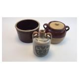 Stoneware Crock, Jug, & Pot W/Lid