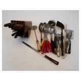 Variety Of Kitchen Utensils & knife Block