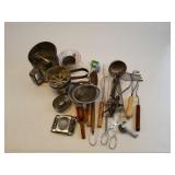 Variety Of Kitchen Utensils, Flour Sifters, Etc.