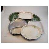 Lot Of Serving Trays & Dishes. As Is