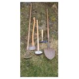 Shovel, Axes, Garden Hoe