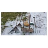 Metal Rakes, Brooms, Pitchfork, Shovels