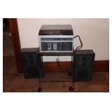 Sears AM/FM/Phonograph/Tape Player, Speakers, Cart