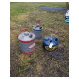 2 - 1 Gallon & 1- 2 Gallon Metal Gas Cans