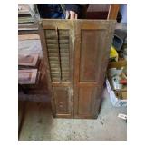 32" Wide x 16" High Brown  Wooden Shutters