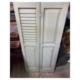 Beige 4 Panel Window Shutters