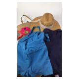 Vintage Bathing Suits, Wicker Hat & Bag