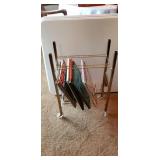 Rolling Record Player/Album Rack With Records