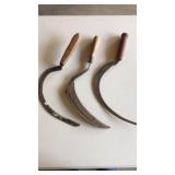 3 Vintage Hand Sickles