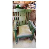 Green Wooden Rocking Chair