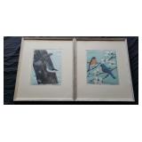 M.R. Bebb Etchings - Bluebirds 1957,