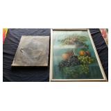 Vintage Fruit Painting, Canvas Photo (As Is)