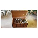 Chest Filled With Glass Jars