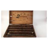 Wooden Box With Alphabet & Number Stamps