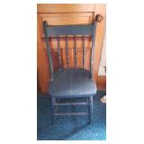 Wooden Painted Blue Chair