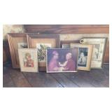 7 Religious Portraits and various Frames