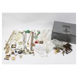 Costume Jewelry, Metal Lockbox
